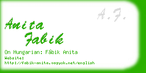 anita fabik business card